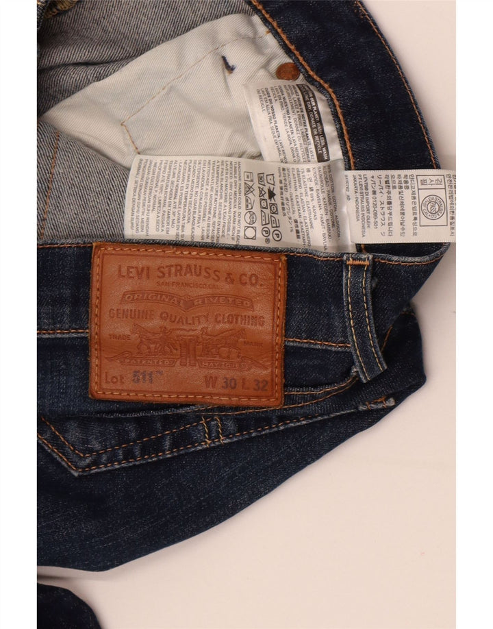 Levi's Mens 511 Slim Jeans W30 L32 Navy Blue Cotton