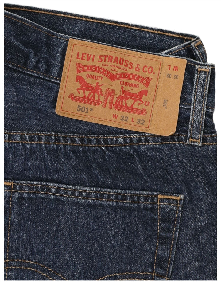 Levi's Mens 501 Straight Jeans W32 L27 Navy Blue Cotton