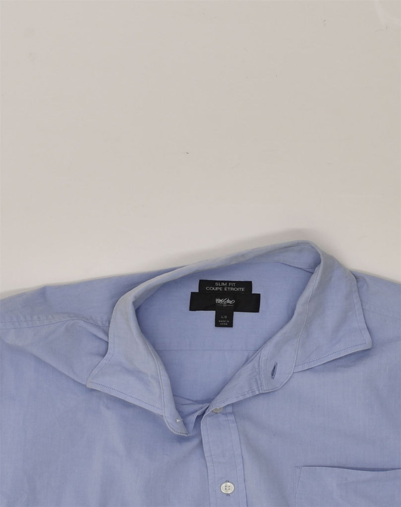 MOSSIMO Mens Slim Fit Shirt Large Blue Cotton | Vintage Mossimo | Thrift | Second-Hand Mossimo | Used Clothing | Messina Hembry 