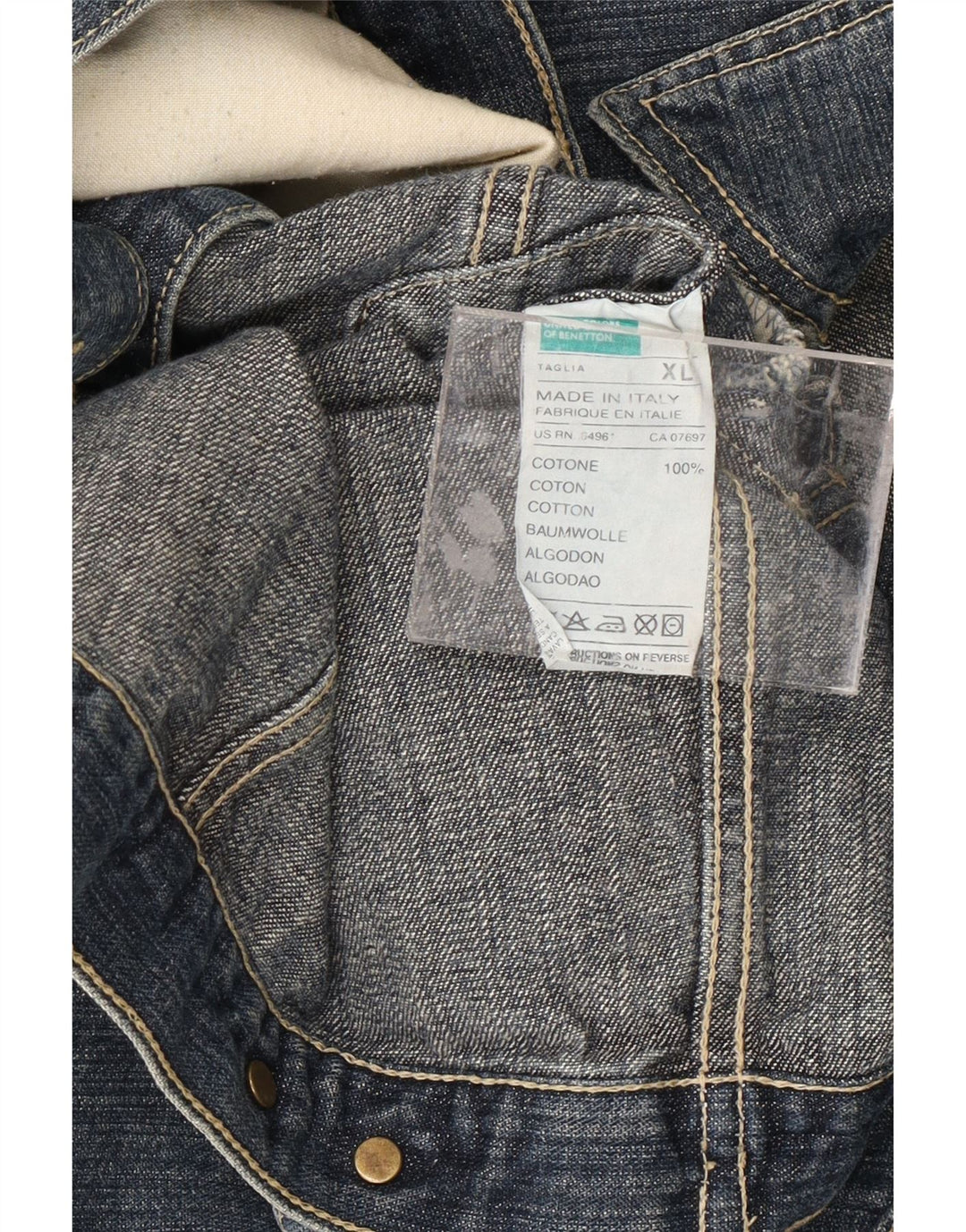 BENETTON Womens Denim Jacket UK 18 XL Blue Cotton