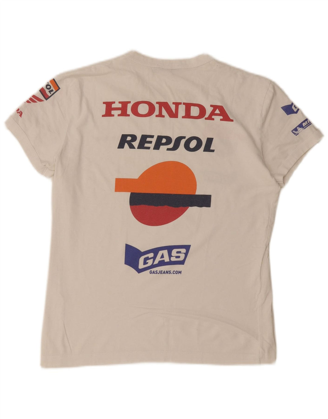 Gas Mens Graphic T-Shirt Top Small White