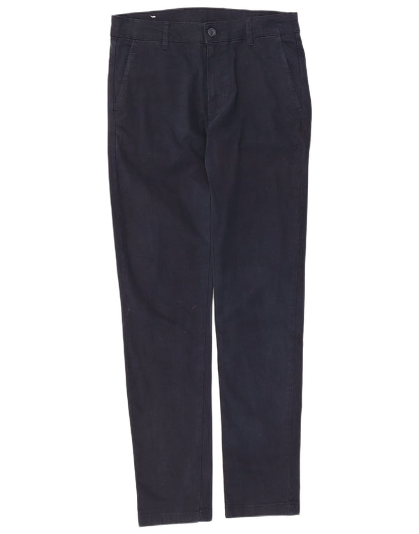 Zara Mens Slim Chino Trousers EU 38 Small W30 L31 Navy Blue Cotton