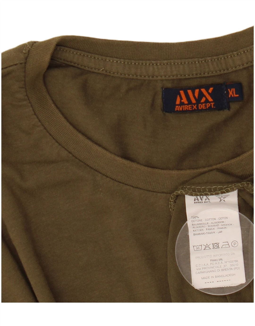 Avirex Mens T-Shirt Top XL Green Cotton