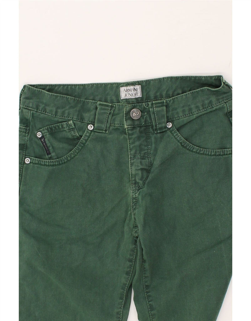 ARMANI JUNIOR Boys Straight Jeans 10-11 Years W26 L25 Green | Vintage Armani Junior | Thrift | Second-Hand Armani Junior | Used Clothing | Messina Hembry 