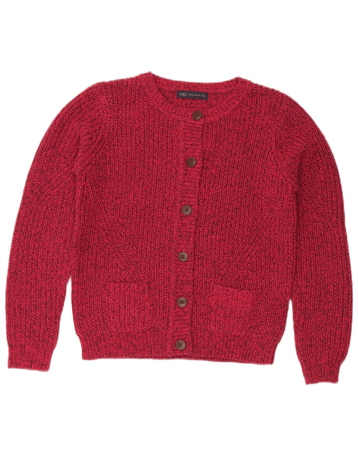 Marks & Spencer Womens Oversized Cardigan Sweater UK 10 Small Pink Flecked