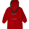 VINTAGE Womens Hooded Duffle Coat IT 42 Medium Red Wool Vintage Vintage and Second-Hand Vintage from Messina Hembry 