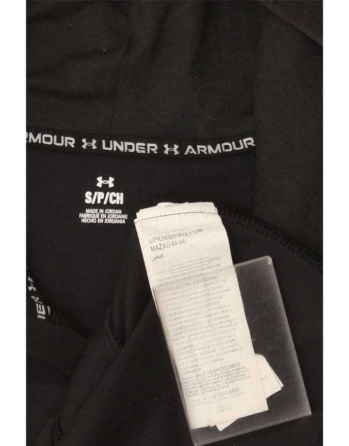 UNDER ARMOUR Mens Zip Hoodie Sweater Small Black Cotton