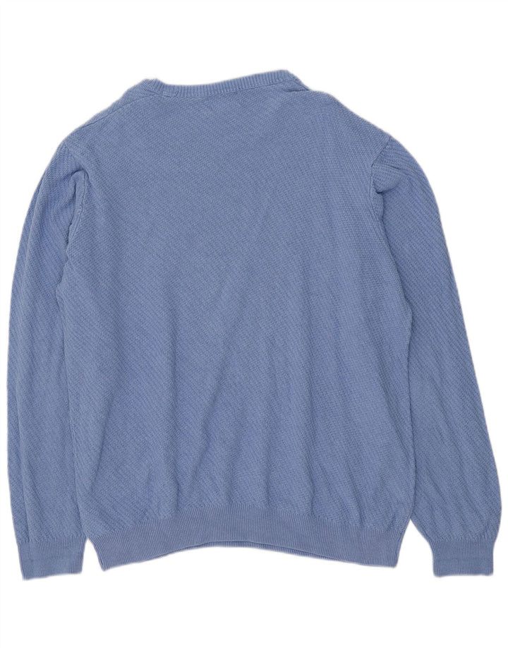 Marks & Spencer Mens Boat Neck Jumper Sweater XL Blue Cotton