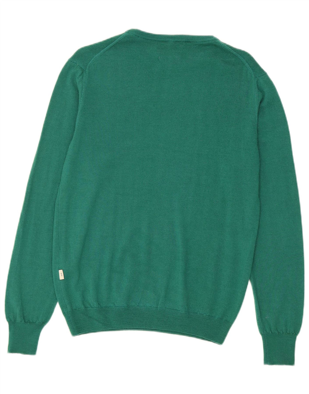 Liu Jo Womens Crew Neck Jumper Sweater UK 12 Medium Green Virgin Wool