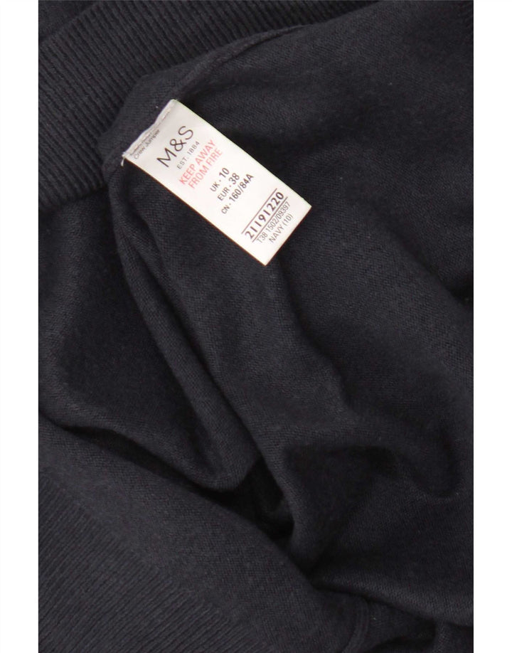 Marks & Spencer Womens Crew Neck Jumper Sweater UK 10 Small Navy Blue