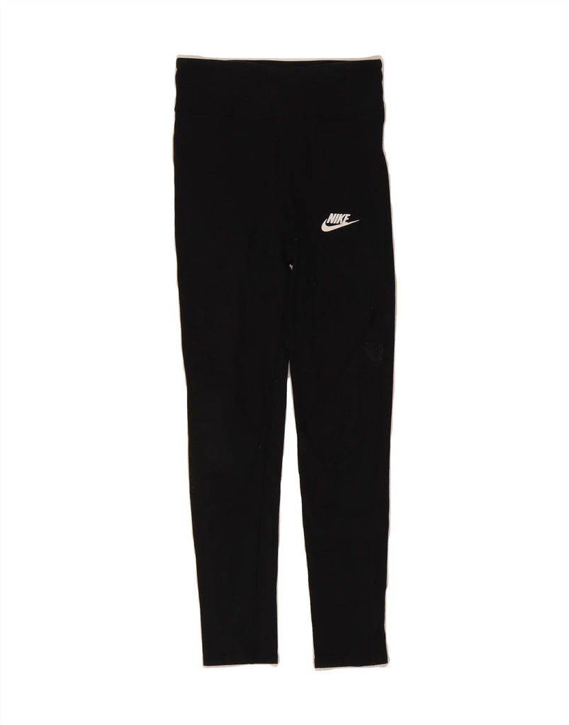 NIKE Girls Tight Fit Leggings 12-13 Years Large Black Cotton Vintage Nike and Second-Hand Nike from Messina Hembry 