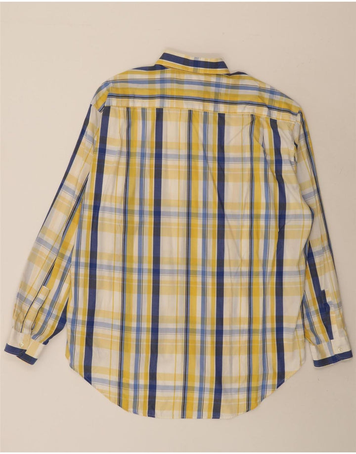 Stefanel Mens Shirt Large Yellow Check Cotton