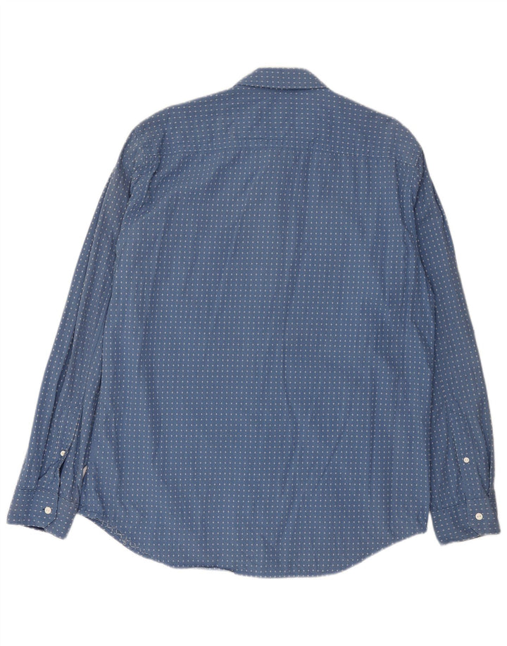Timberland Mens Abstract Pattern Slim Fit Shirt XL Blue Cotton