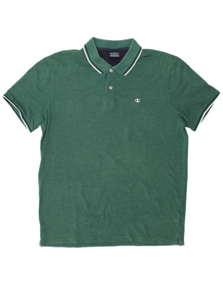 Champion Mens Polo Shirt XL Green Striped