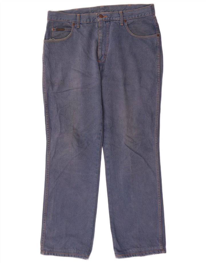 Wrangler Mens Texas Straight Jeans W36 L31 Blue Cotton