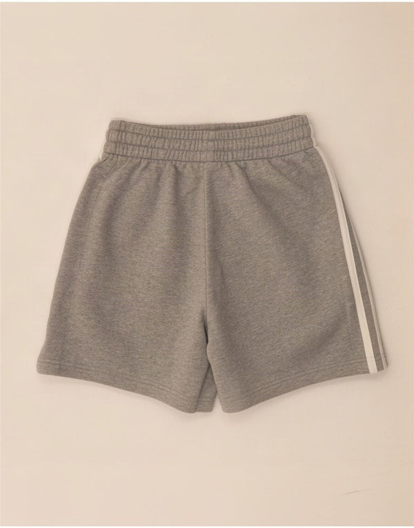 Adidas Womens Sport Shorts UK 4 XS Grey Flecked Cotton