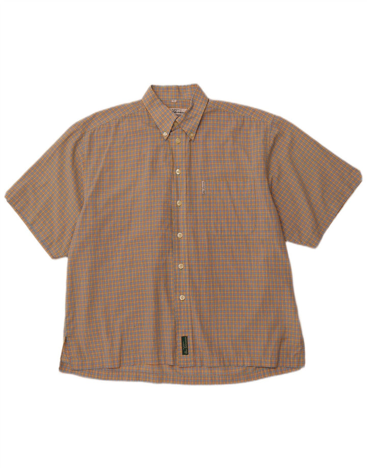 BEN SHERMAN Mens Short Sleeve Shirt Large Multicoloured Check