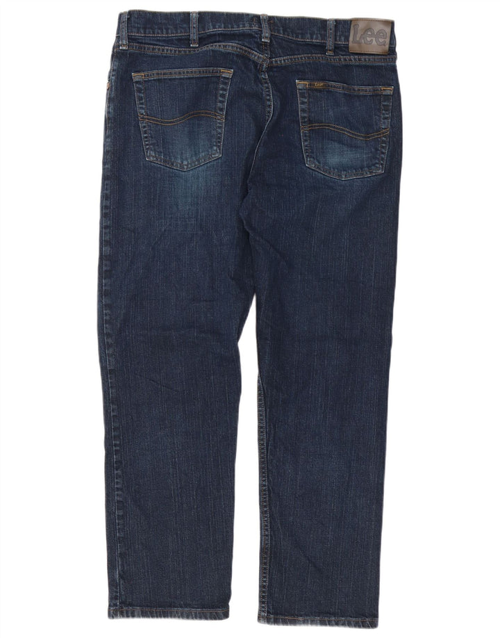 Lee Mens Straight Jeans W36 L29 Navy Blue Cotton