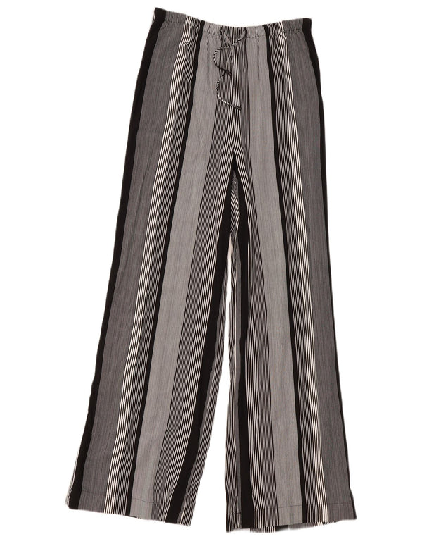 Marks & Spencer Womens Wide Leg Casual Trousers W30 L32 Black Striped