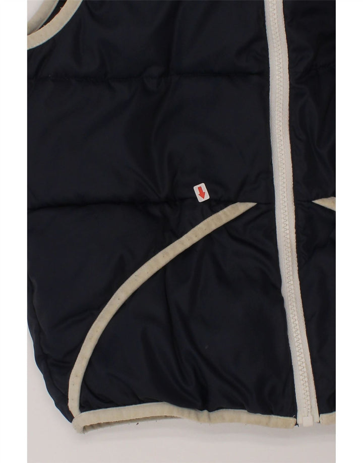 Benetton Boys Hooded Padded Gilet 6-7 Years Small  Navy Blue Polyester