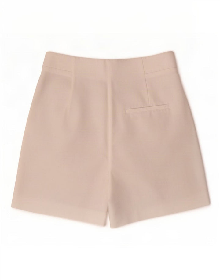 Zara Womens High Waist Chino Shorts Medium W28 White Polyester