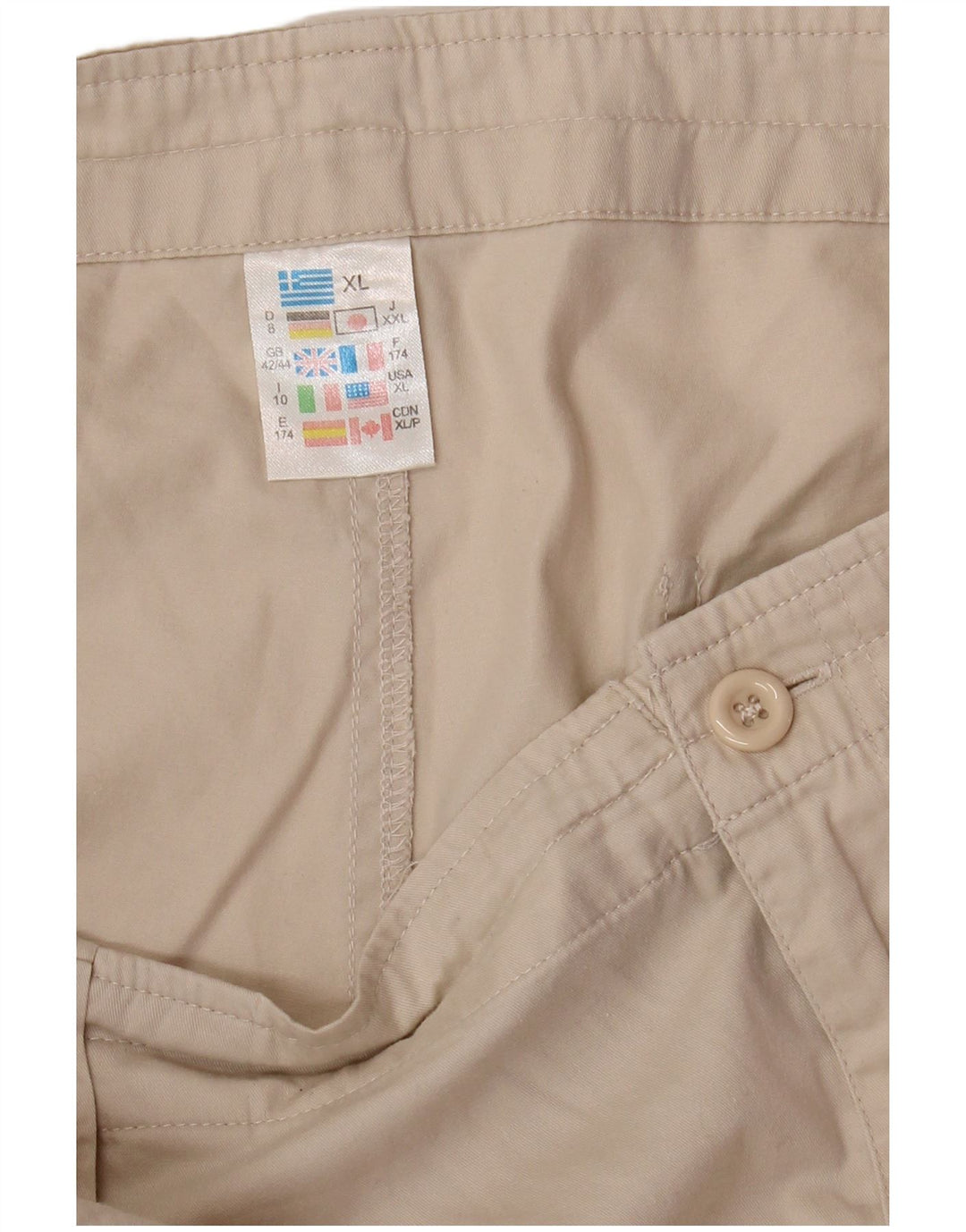 VINTAGE Mens Cargo Shorts XL W38  Beige Cotton