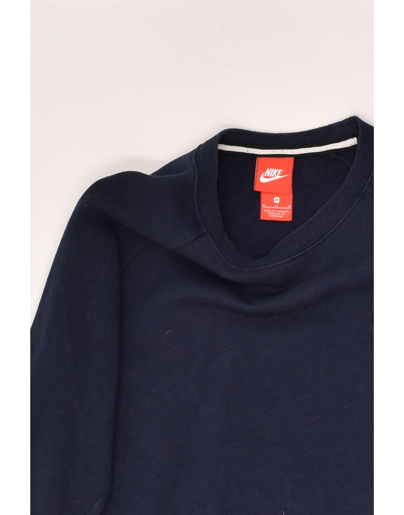 NIKE Mens Sweatshirt Jumper Medium Navy Blue Cotton | Vintage Nike | Thrift | Second-Hand Nike | Used Clothing | Messina Hembry 