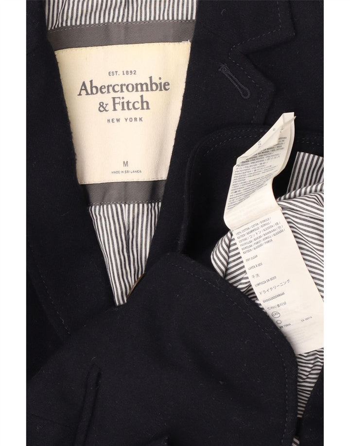 Abercrombie & Fitch Womens 2 Button Blazer Jacket UK 12 Medium Navy Blue