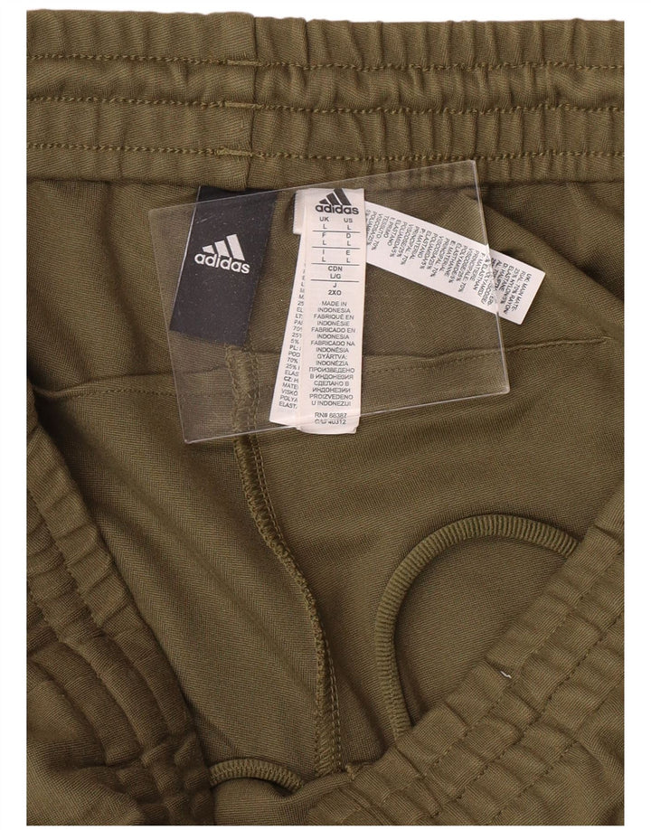 ADIDAS Mens Tracksuit Trousers Large  Khaki Rayon