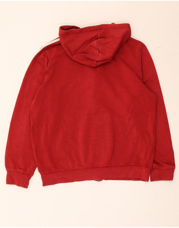Adidas Boys Zip Hoodie Sweater 15-16 Years Red Cotton
