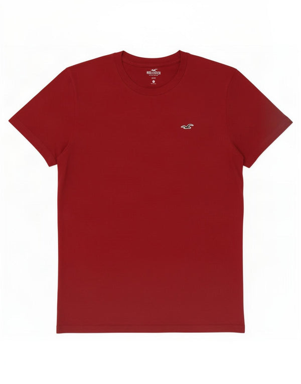 Hollister Mens T-Shirt Top Small Burgundy Cotton