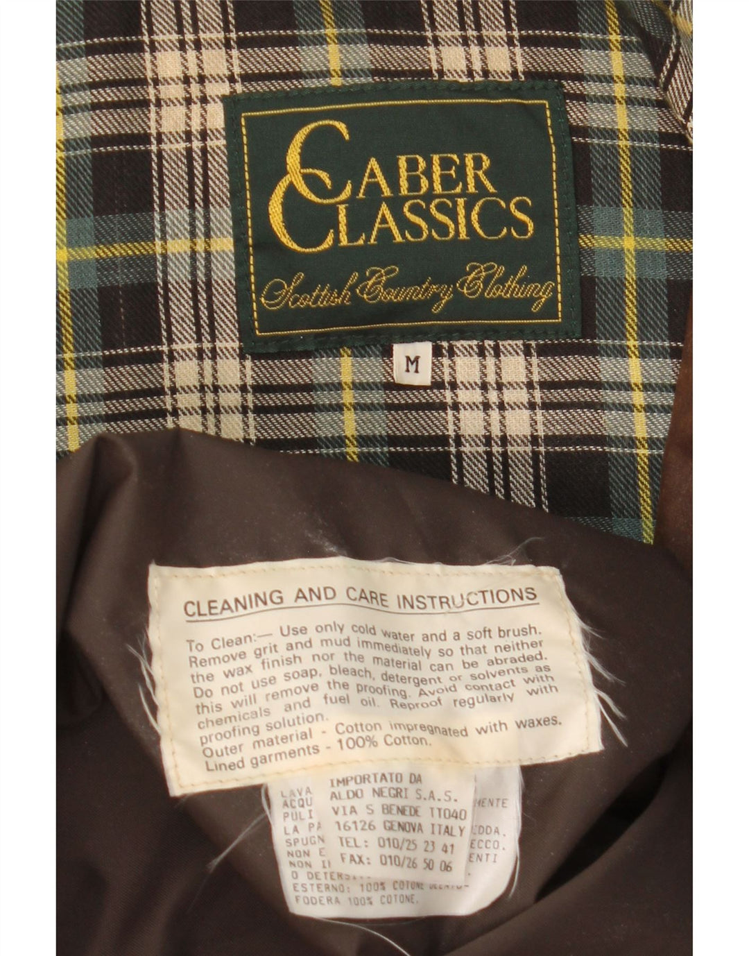 Caber Classics Mens Waxed Cotton Jacket UK 38 Medium Brown Cotton