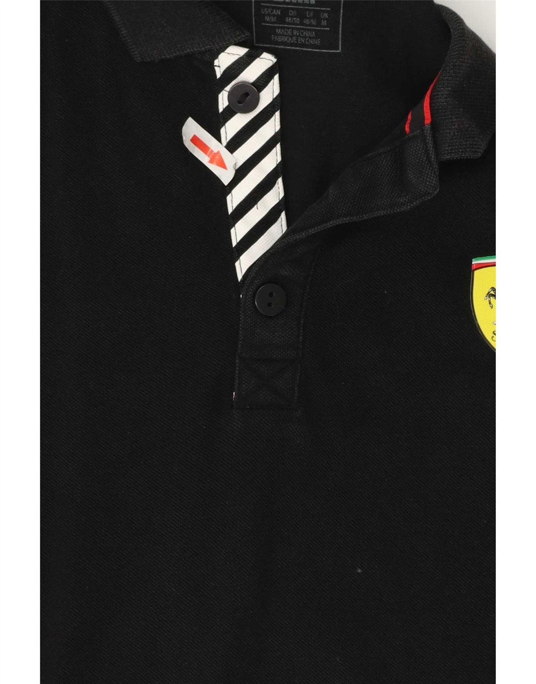 Puma Mens Ferrari Polo Shirt Medium Black Cotton