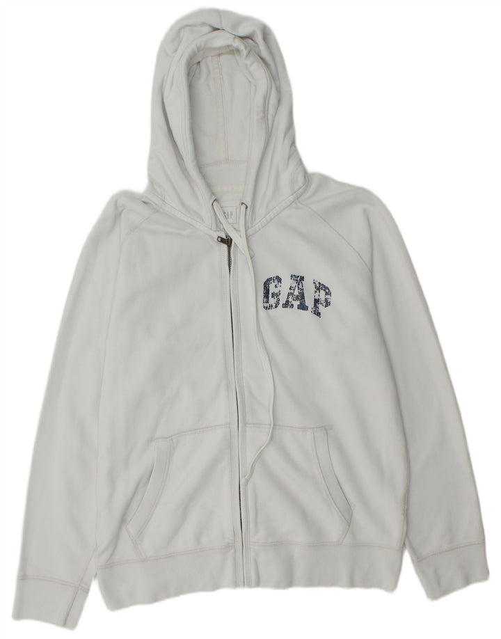 Gap Mens Graphic Zip Hoodie Sweater XL White Cotton
