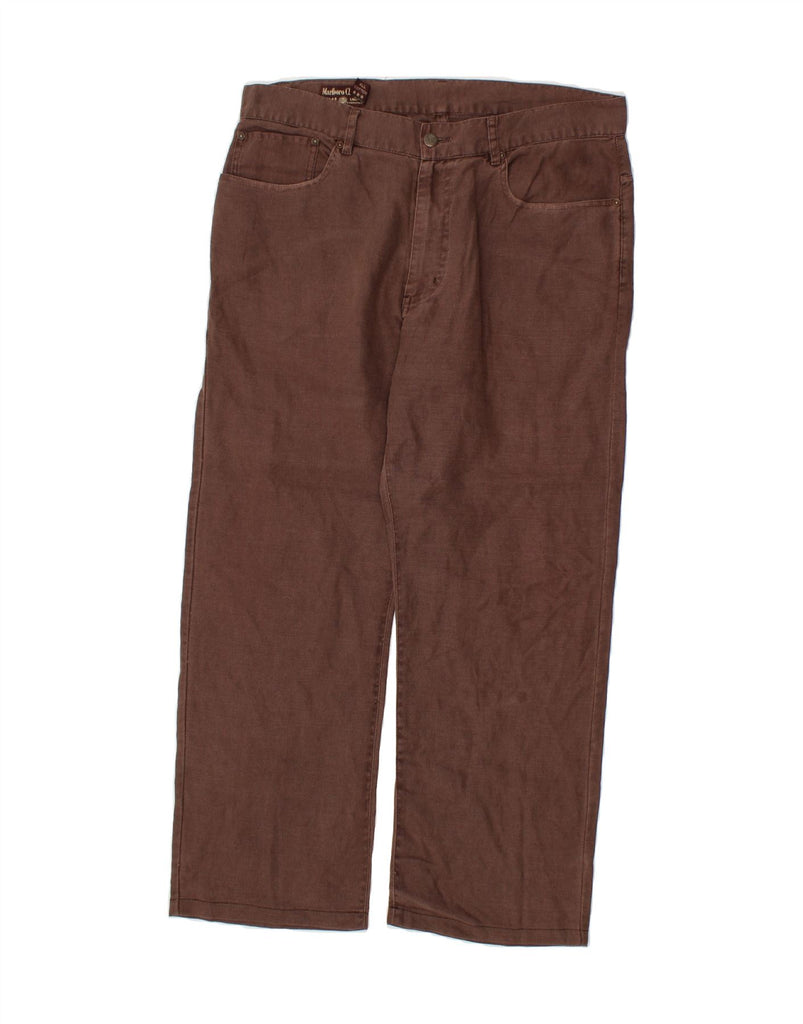 MARLBORO CLASSICS Mens Straight Casual Trousers W34 L26 Brown Cotton | Vintage Marlboro Classics | Thrift | Second-Hand Marlboro Classics | Used Clothing | Messina Hembry 