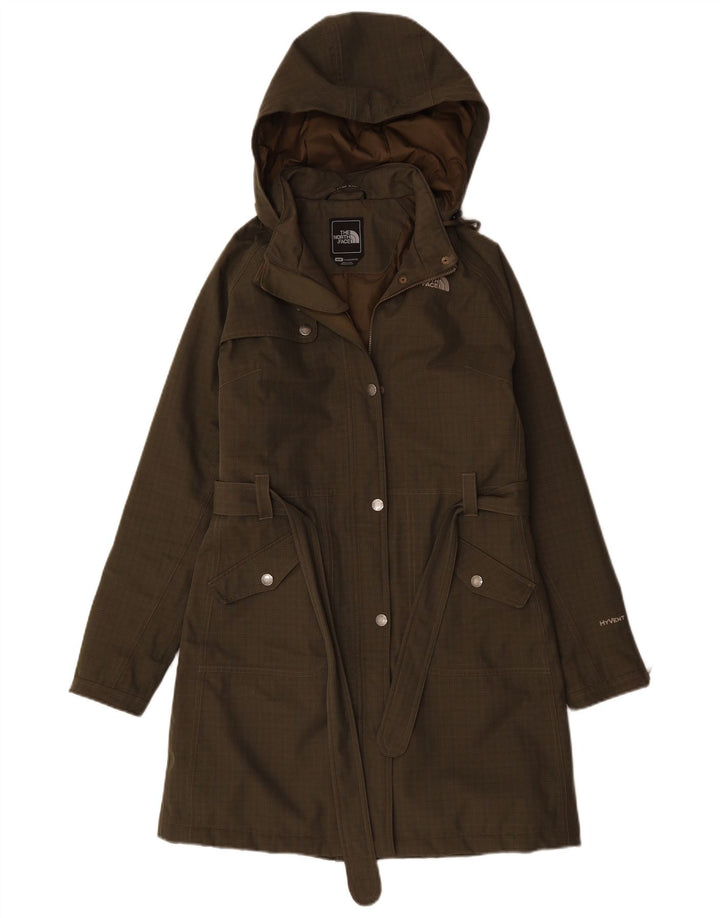THE NORTH FACE Womens Hooded Windbreaker Coat UK 14 Medium Green Check