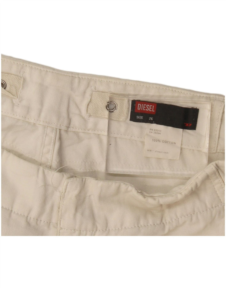 Diesel Womens Chino Shorts W26 Small White Cotton