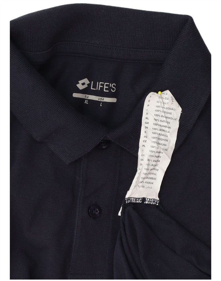 Lotto Mens Polo Shirt XL Navy Blue Cotton