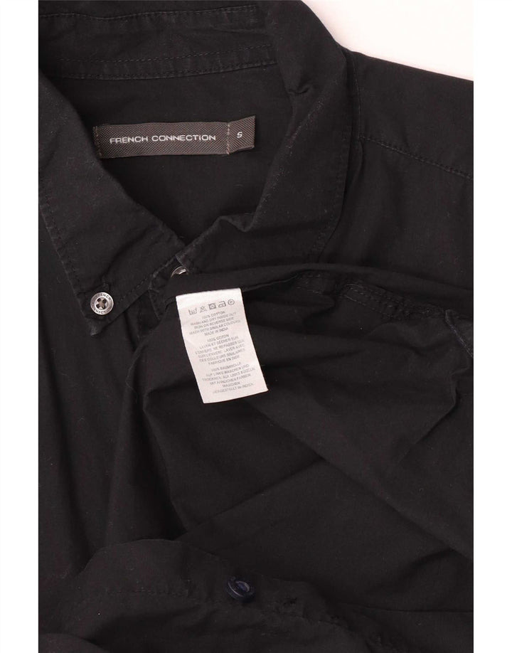 French Connection Mens Shirt Small Black Cotton