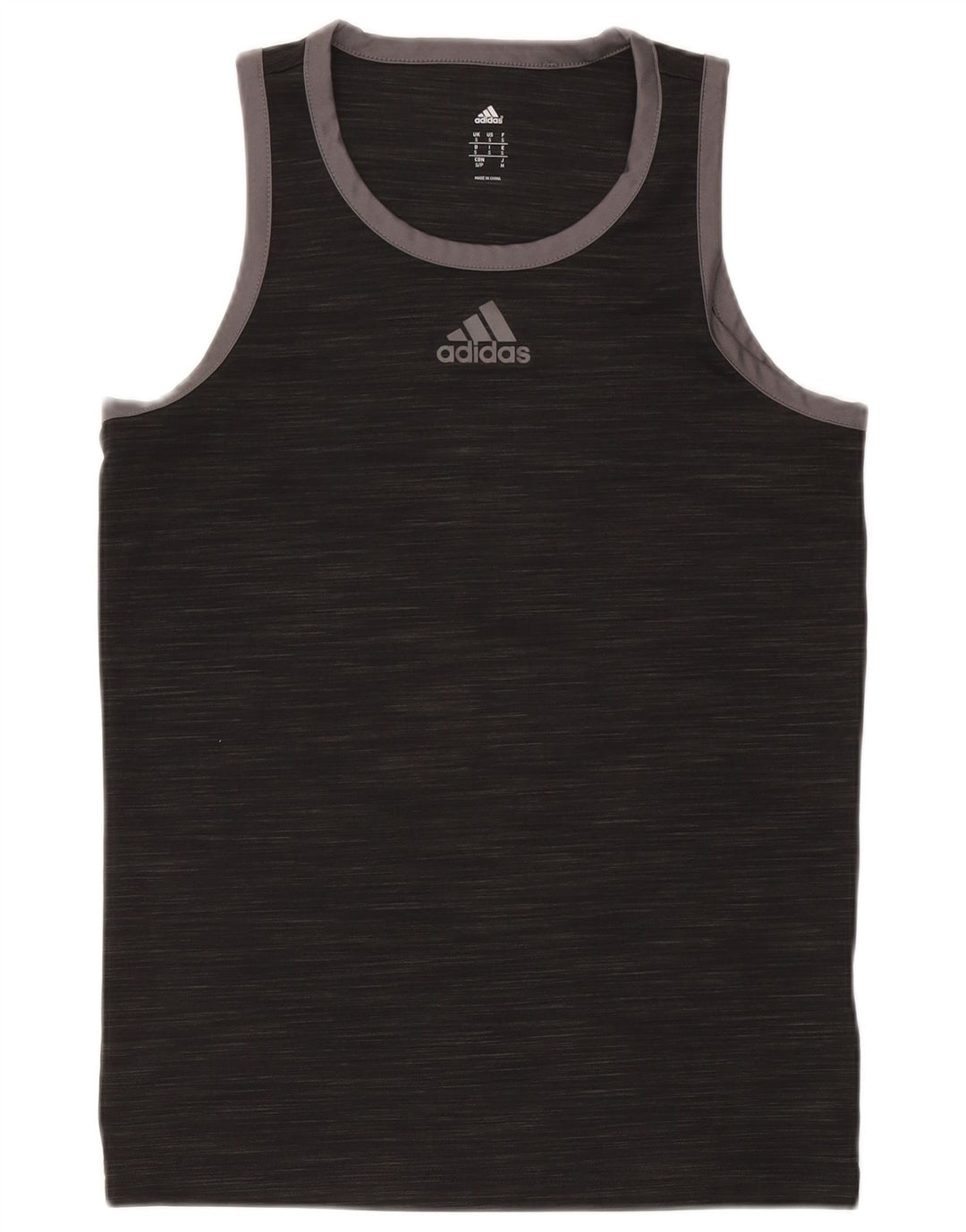 Adidas Mens Vest Top Small Black Flecked Polyester