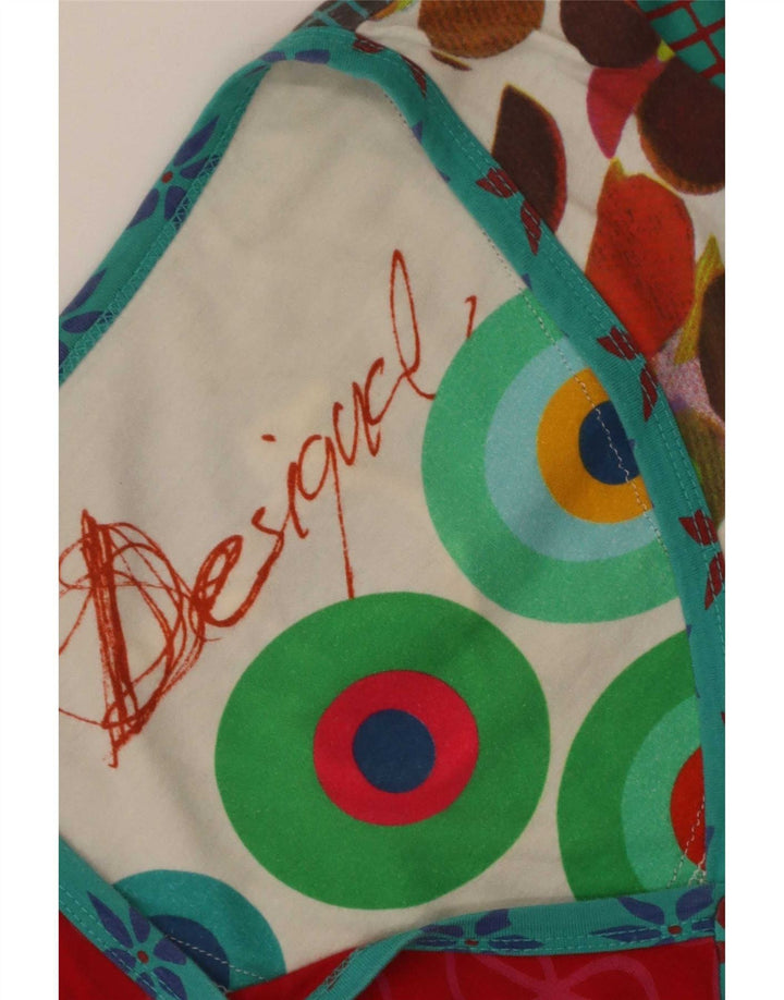Desigual Womens Tunic Top UK 12 Medium Multicoloured Floral