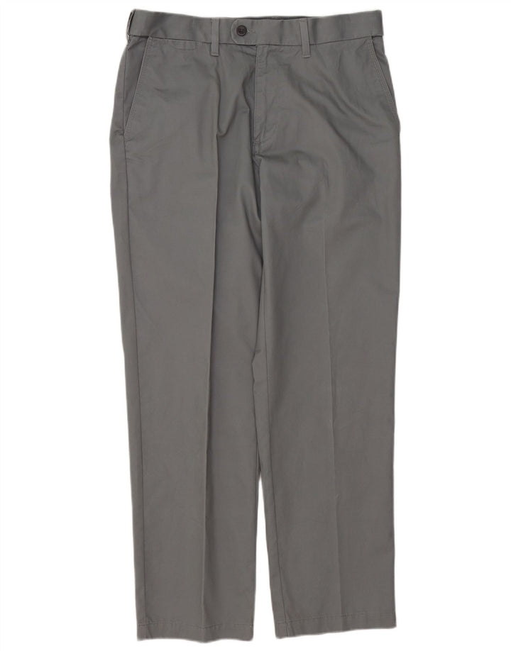 Marks & Spencer Mens Straight Suit Trousers W32 L29 Grey Cotton