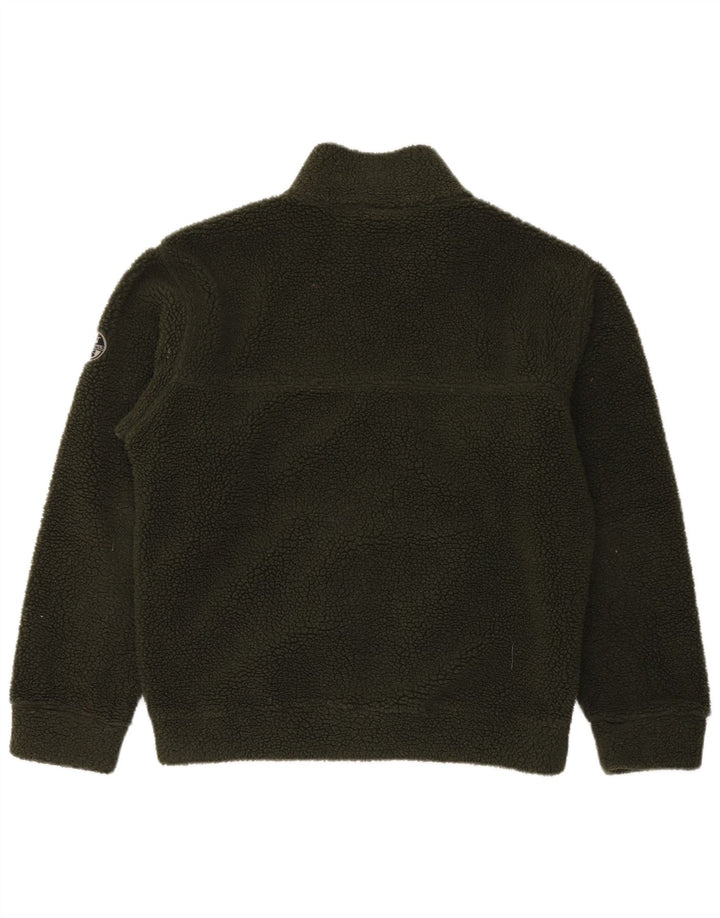 North Sails Mens Graphic Fleece Jacket UK 38 Medium Green Polyester