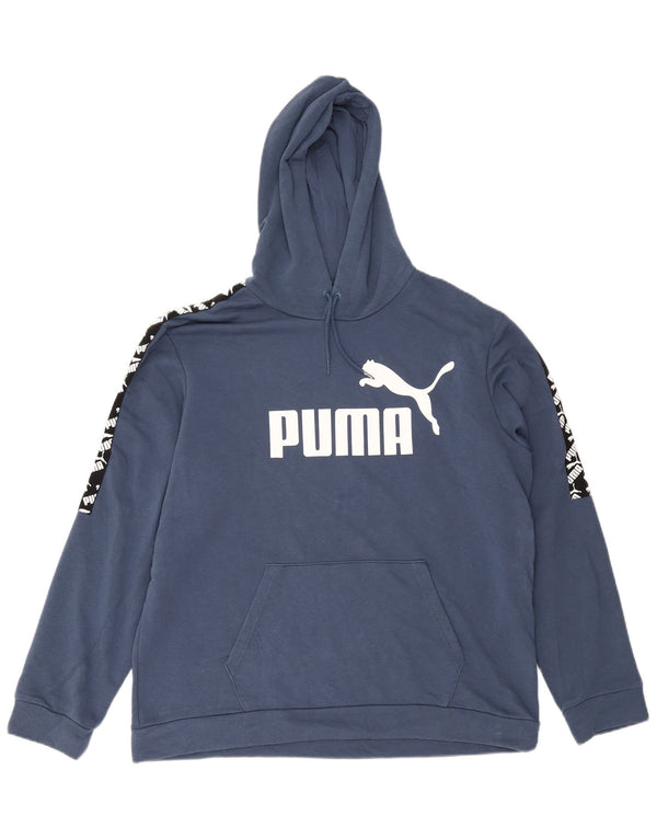 Puma Mens Graphic Hoodie Jumper XL Blue Cotton