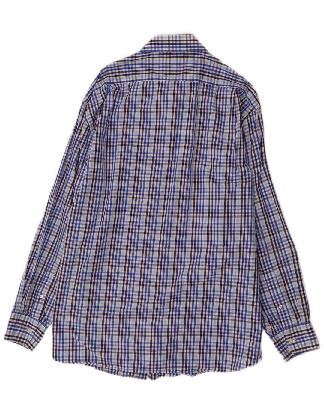 Tommy Hilfiger Mens Regular Fit Shirt Size 17 XL Blue Gingham Cotton