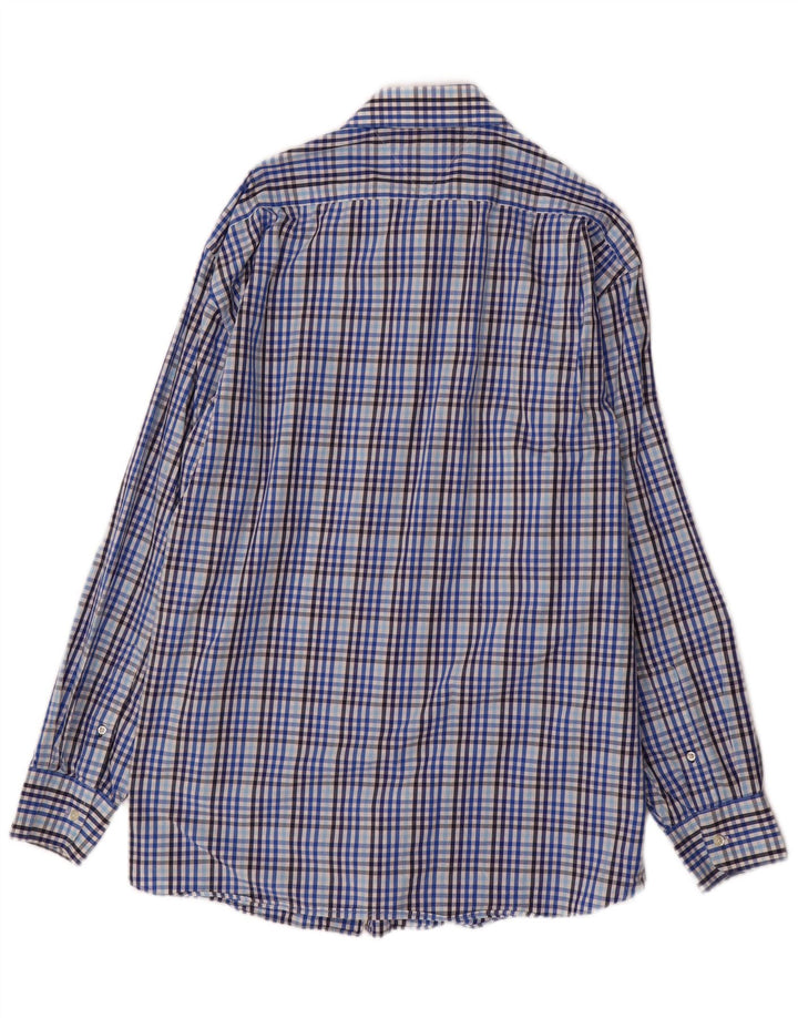 Tommy Hilfiger Mens Regular Fit Shirt Size 17 XL Blue Gingham Cotton