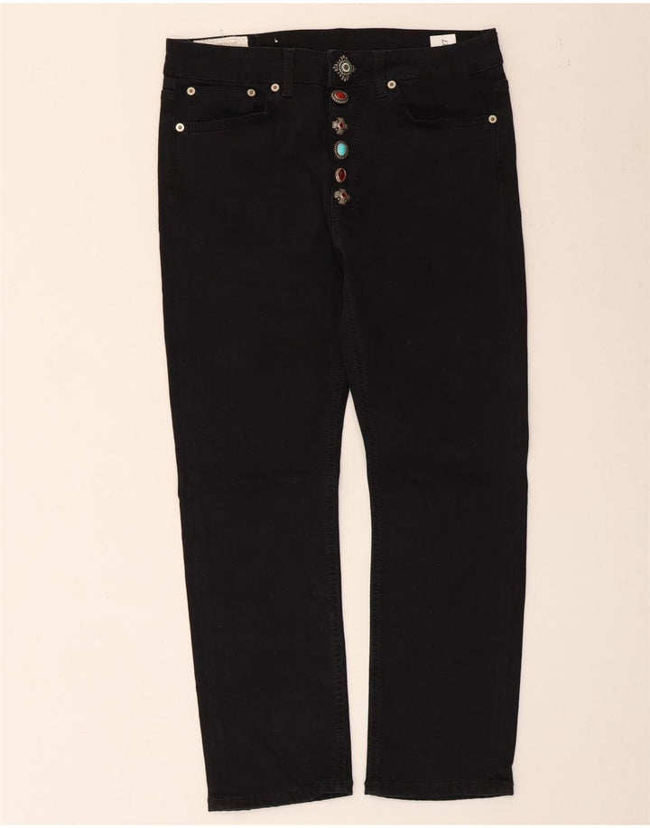 Dondup Womens Cropped Jeans W27 L25 Black Cotton