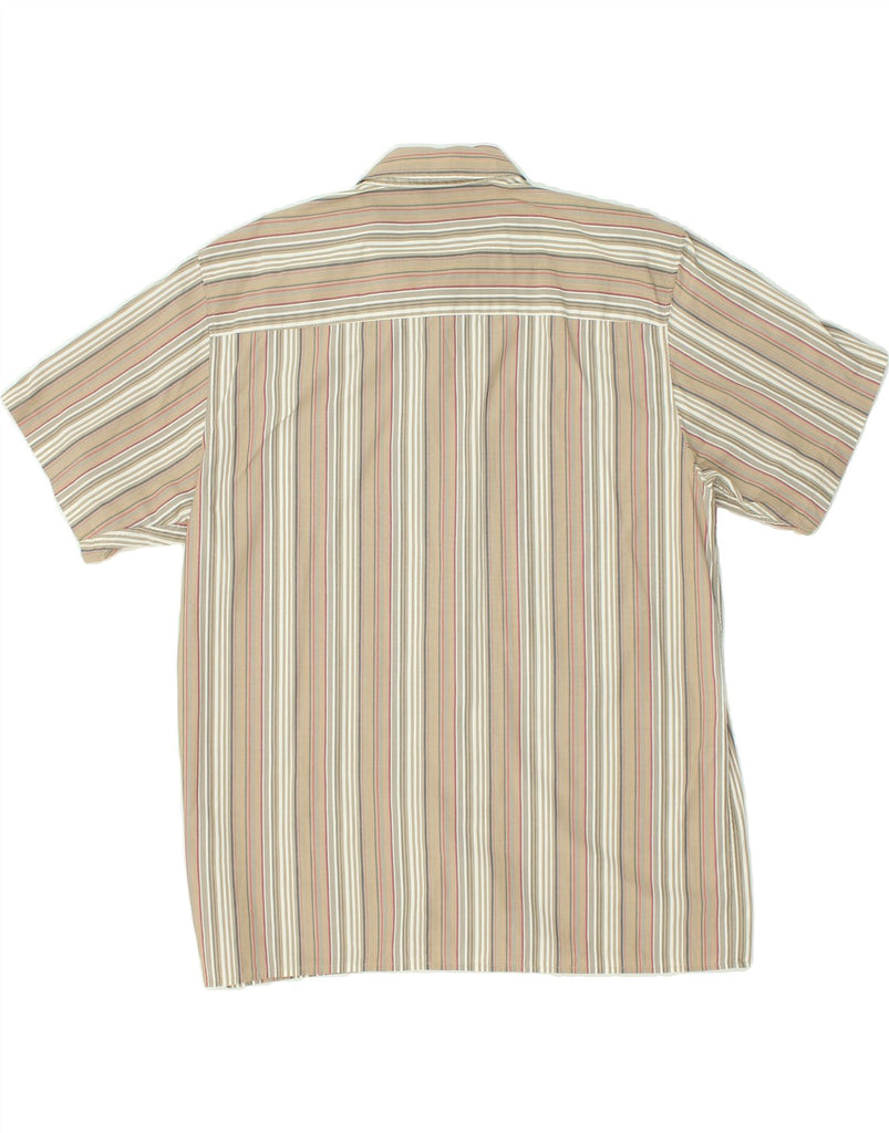 JOOP Mens Short Sleeve Shirt 2XL Beige Striped Cotton | Vintage Joop | Thrift | Second-Hand Joop | Used Clothing | Messina Hembry 