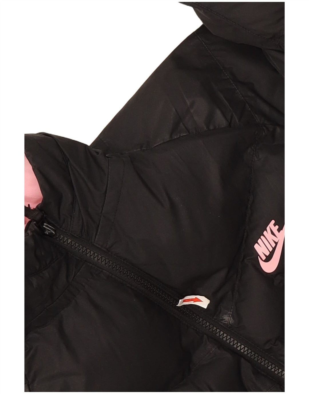 Nike Girls Hooded Padded Jacket 13-14 Years XL Black Polyester