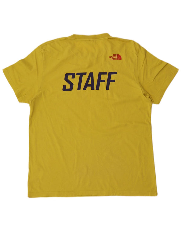 The North Face Mens Graphic T-Shirt Top Large Yellow Cotton